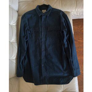 L.L. Bean Chamois Shirt Tall dark blue thick long-sleeve button-down